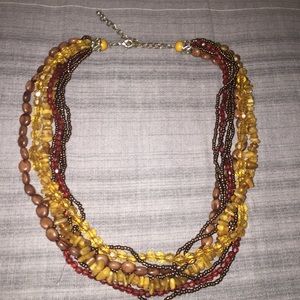 Contemporary Amber-like Multi-layer Necklace